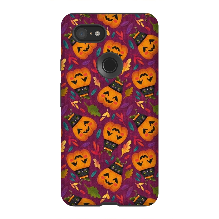 Pixel 3XL StrongFit Pumpkin Kitty by Noonday Design