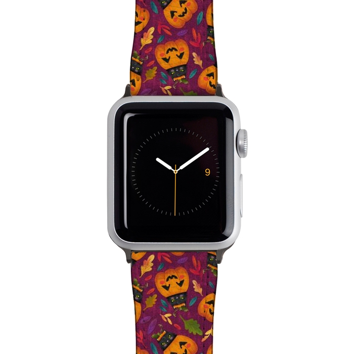 Watch 38mm / 40mm Strap PU leather Pumpkin Kitty by Noonday Design