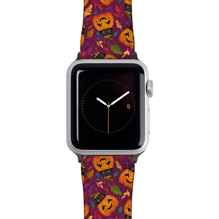 Watch 42mm / 44mm Strap PU leather Pumpkin Kitty by Noonday Design