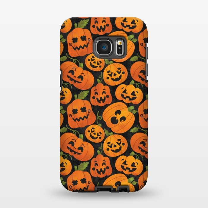 Galaxy S7 EDGE StrongFit Funny Jack-O-Lanterns by Noonday Design