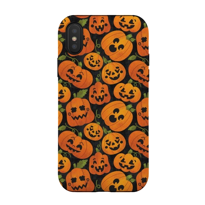 iPhone Xs / X StrongFit Funny Jack-O-Lanterns by Noonday Design