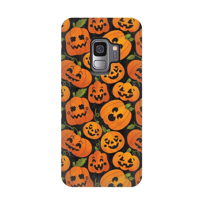 Galaxy S9 StrongFit Funny Jack-O-Lanterns by Noonday Design