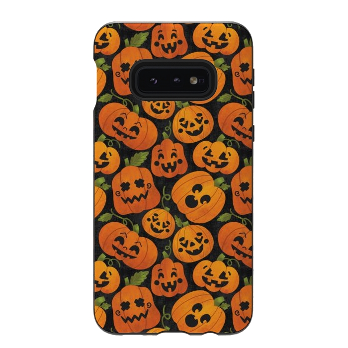 Galaxy S10e StrongFit Funny Jack-O-Lanterns by Noonday Design