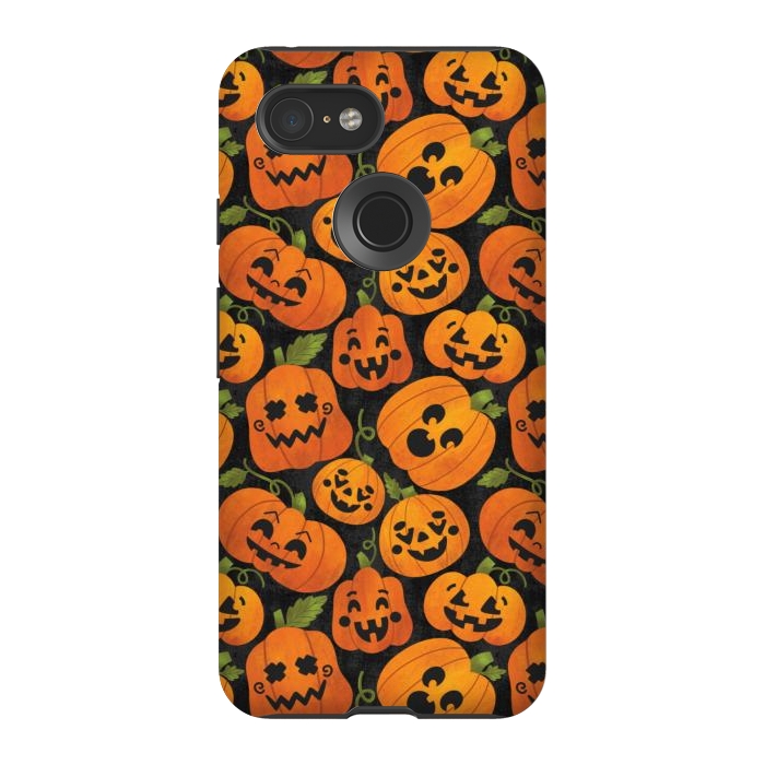 Pixel 3 StrongFit Funny Jack-O-Lanterns by Noonday Design