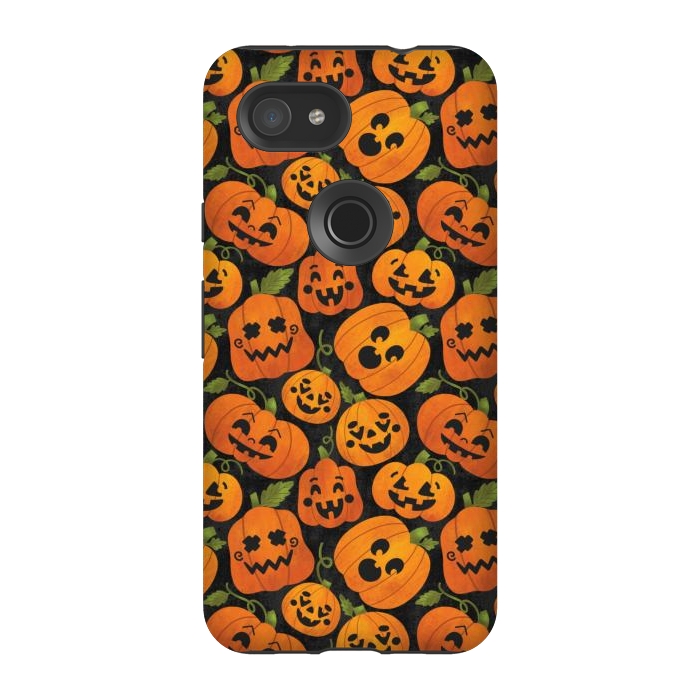Pixel 3A StrongFit Funny Jack-O-Lanterns by Noonday Design