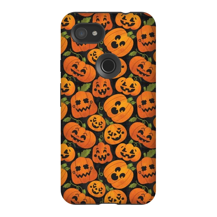 Pixel 3AXL StrongFit Funny Jack-O-Lanterns by Noonday Design