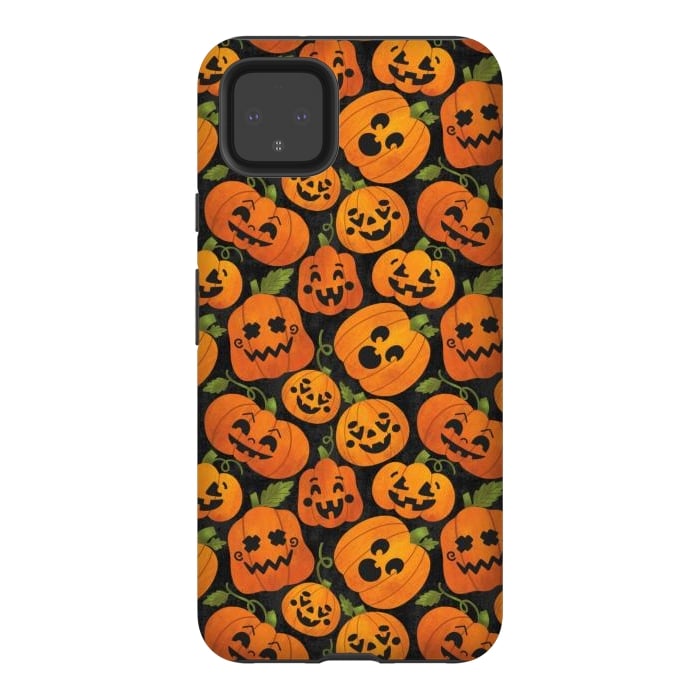 Pixel 4XL StrongFit Funny Jack-O-Lanterns by Noonday Design