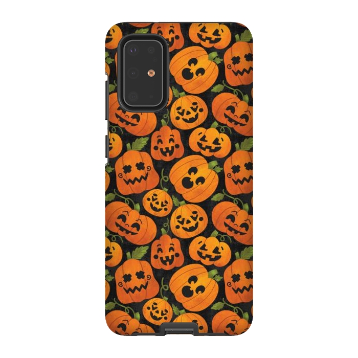 Galaxy S20 Plus StrongFit Funny Jack-O-Lanterns by Noonday Design