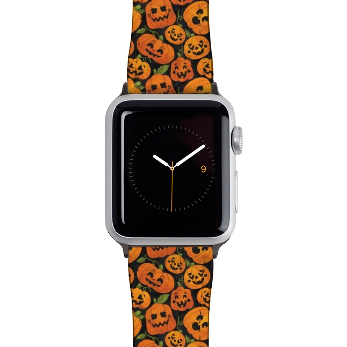 Watch 42mm / 44mm Strap PU leather Funny Jack-O-Lanterns by Noonday Design