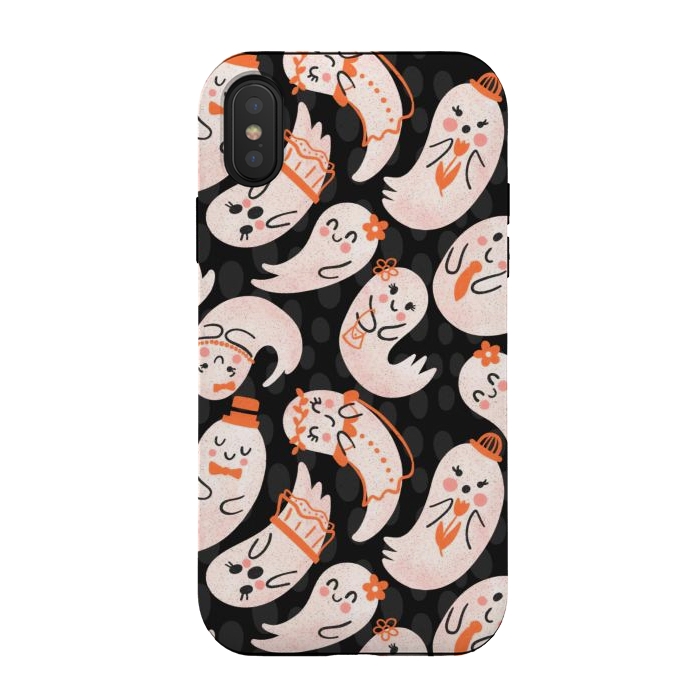 iPhone Xs / X StrongFit Cute Ghost Friends by Noonday Design