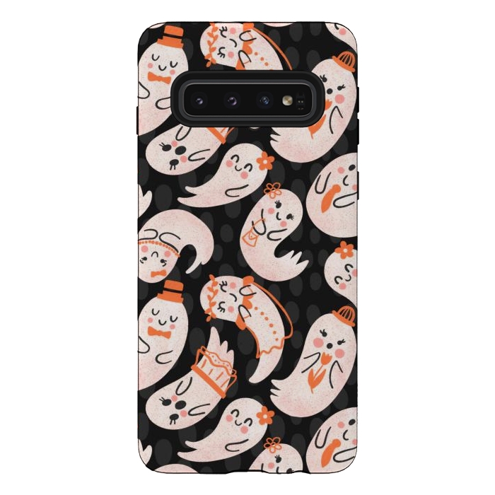 Galaxy S10 StrongFit Cute Ghost Friends by Noonday Design