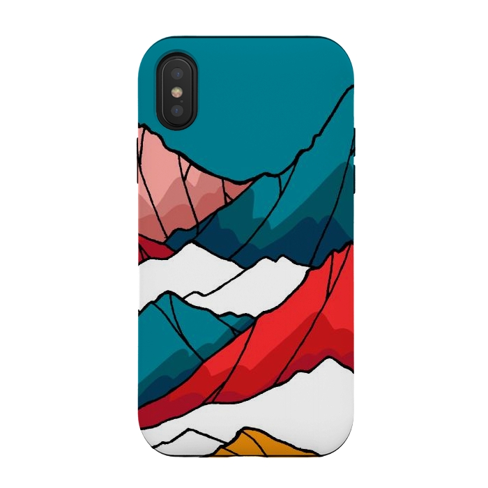 iPhone Xs / X StrongFit The coloured mountains by Steve Wade (Swade)