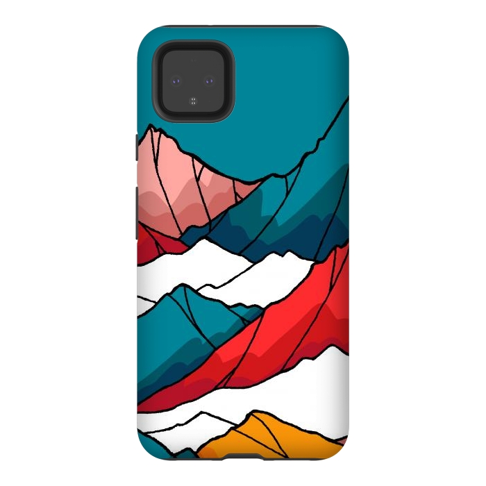 Pixel 4XL StrongFit The coloured mountains by Steve Wade (Swade)