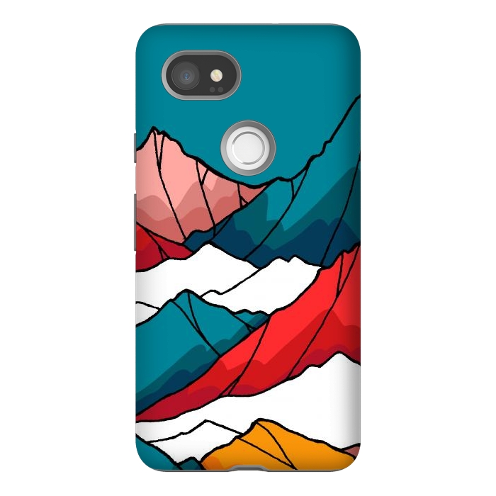 Pixel 2XL StrongFit The coloured mountains by Steve Wade (Swade)
