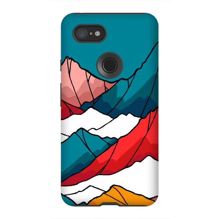 Pixel 3XL StrongFit The coloured mountains by Steve Wade (Swade)
