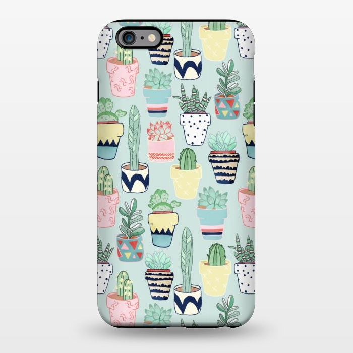 iPhone 6/6s plus StrongFit Cute Cacti In Pots on Mint Green by Tangerine-Tane