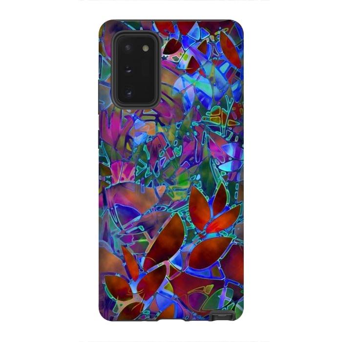 Galaxy Note 20 StrongFit Floral Abstract Stained Glass G174 by Medusa GraphicArt