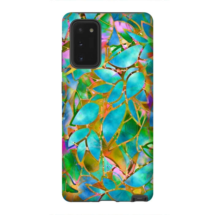 Galaxy Note 20 StrongFit Floral Abstract Stained Glass G265  by Medusa GraphicArt