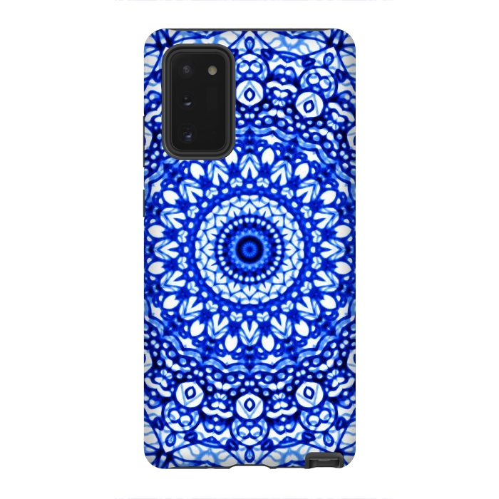 Galaxy Note 20 StrongFit Blue Mandala Mehndi Style G403  by Medusa GraphicArt