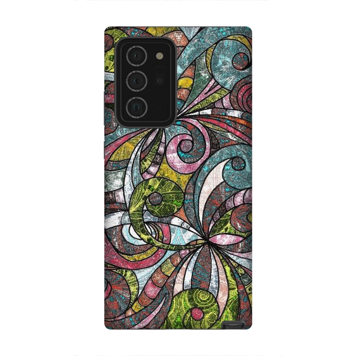 Galaxy Note 20 Ultra StrongFit Drawing Floral Zentangle G203 by Medusa GraphicArt