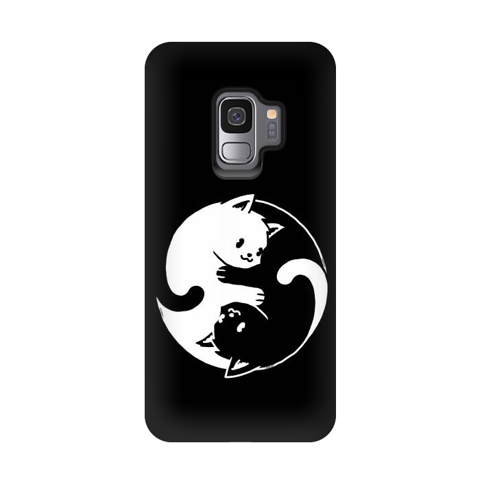Galaxy S9 StrongFit Yin Yang Cat Black & White by Vó Maria