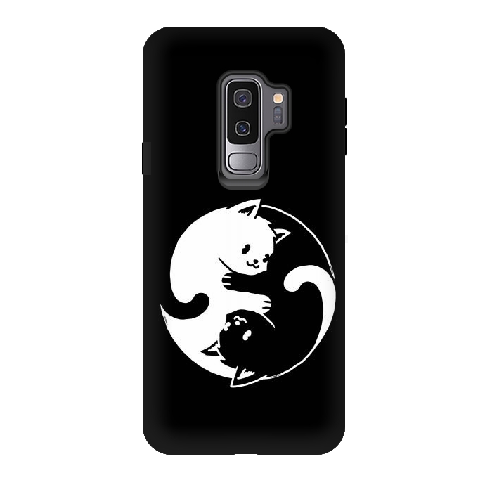 Galaxy S9 plus StrongFit Yin Yang Cat Black & White by Vó Maria