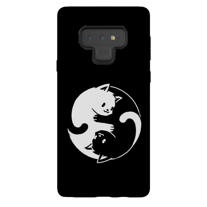 Galaxy Note 9 StrongFit Yin Yang Cat Black & White by Vó Maria