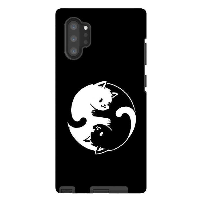 Galaxy Note 10 plus StrongFit Yin Yang Cat Black & White by Vó Maria