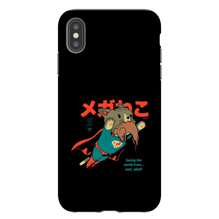 iPhone Xs Max StrongFit SupaCat - Kitty Cat Super Hero by Vó Maria