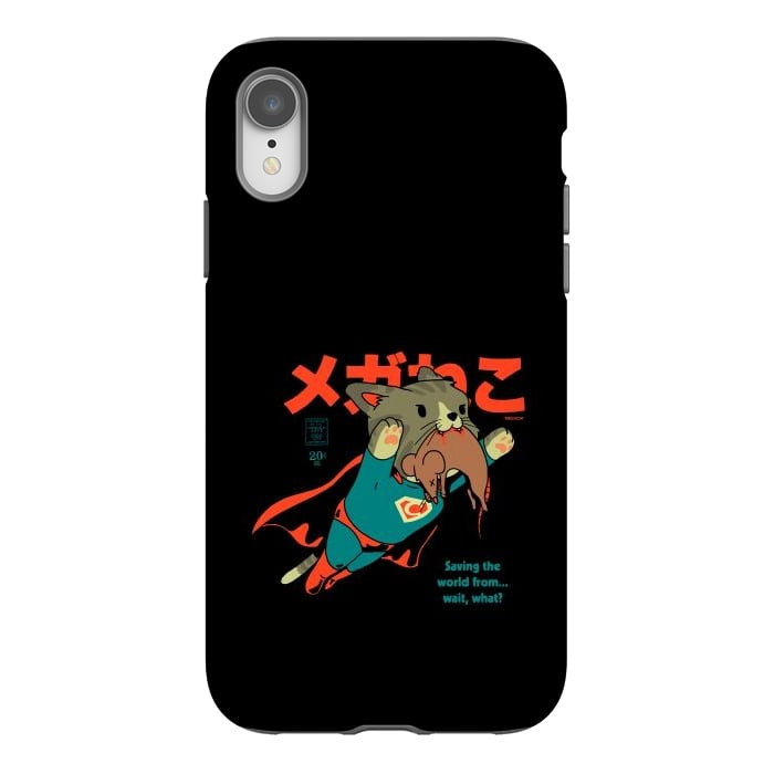 iPhone Xr StrongFit SupaCat - Kitty Cat Super Hero by Vó Maria