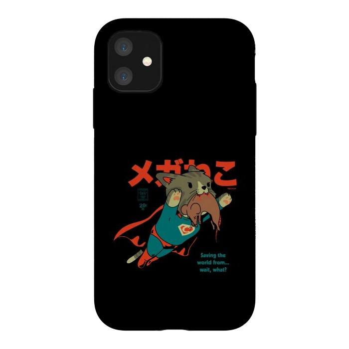 iPhone 11 StrongFit SupaCat - Kitty Cat Super Hero by Vó Maria