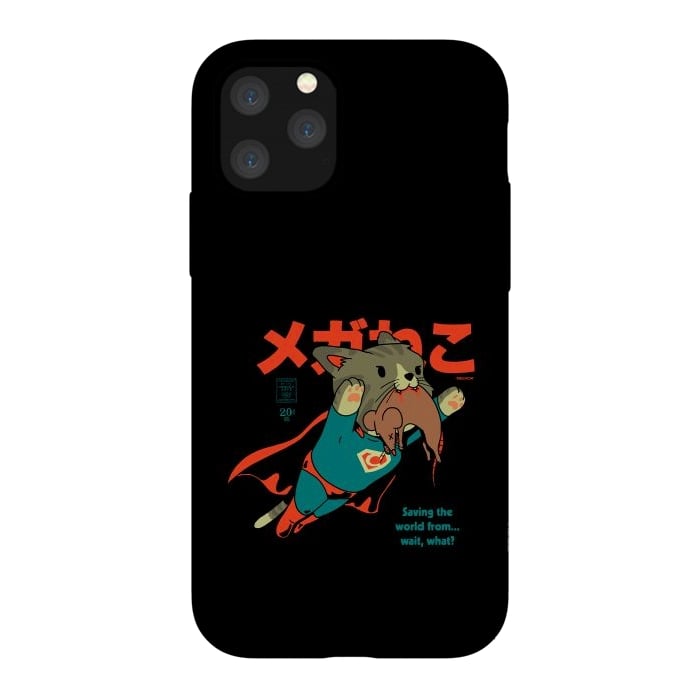 iPhone 11 Pro StrongFit SupaCat - Kitty Cat Super Hero by Vó Maria