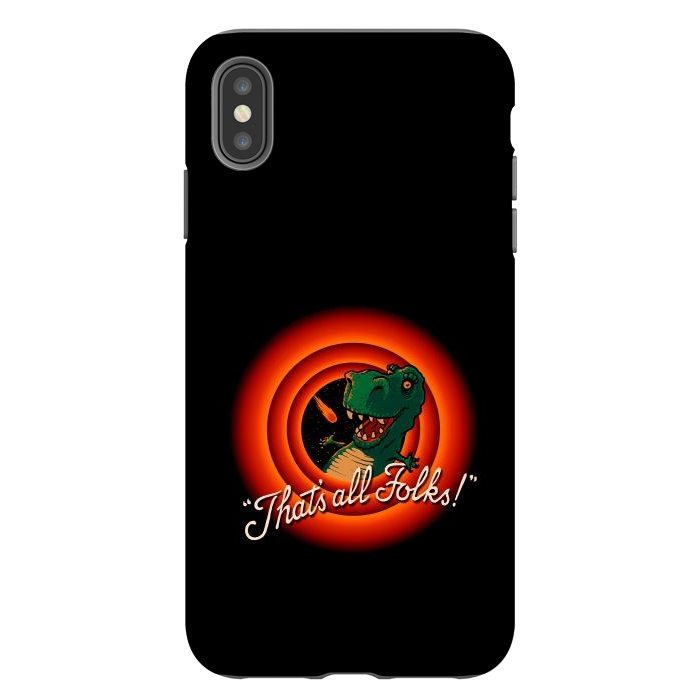 iPhone Xs Max StrongFit That's All Folks - T-Rex Dinosaur Extinction by Vó Maria