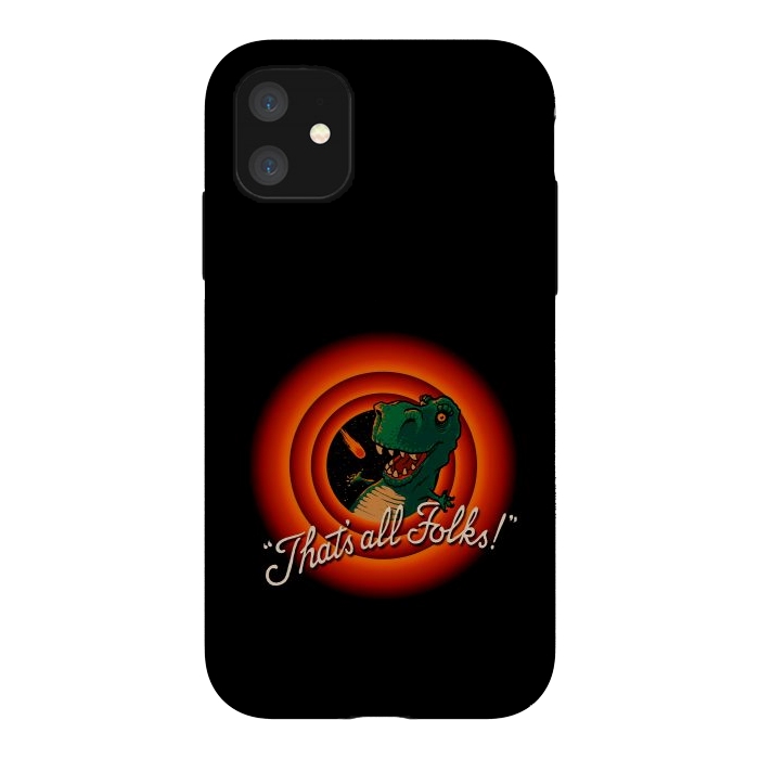 iPhone 11 StrongFit That's All Folks - T-Rex Dinosaur Extinction by Vó Maria