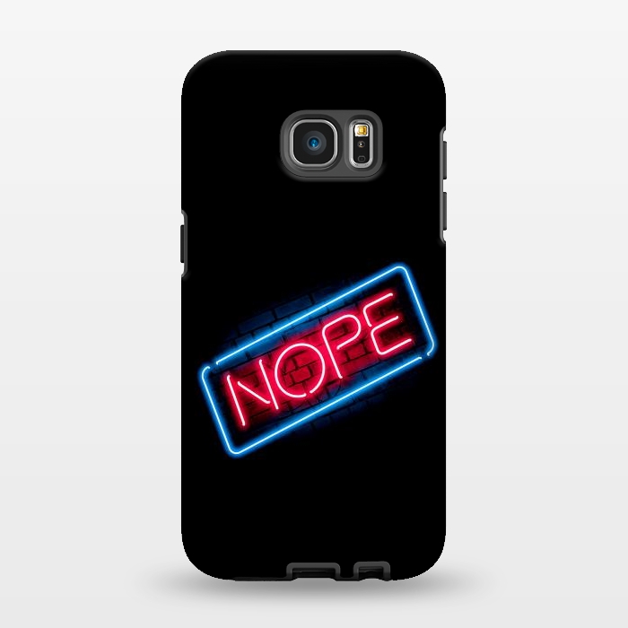 Galaxy S7 EDGE StrongFit Nope - Neon Lights by Vó Maria