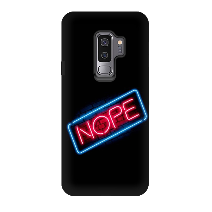 Galaxy S9 plus StrongFit Nope - Neon Lights by Vó Maria