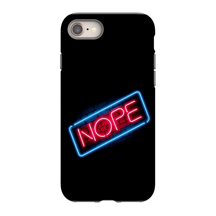 iPhone 8 StrongFit Nope - Neon Lights by Vó Maria