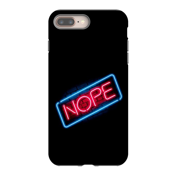iPhone 8 plus StrongFit Nope - Neon Lights by Vó Maria