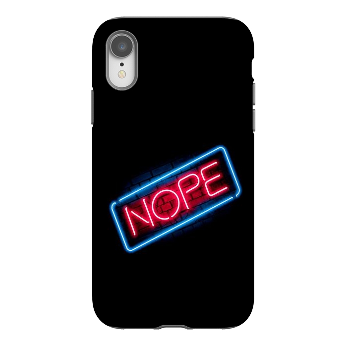 iPhone Xr StrongFit Nope - Neon Lights by Vó Maria
