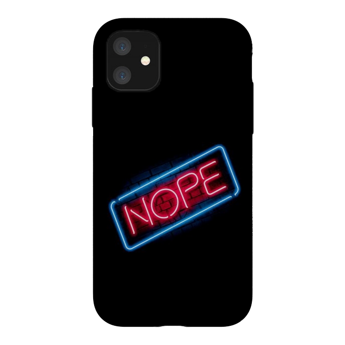 iPhone 11 StrongFit Nope - Neon Lights by Vó Maria