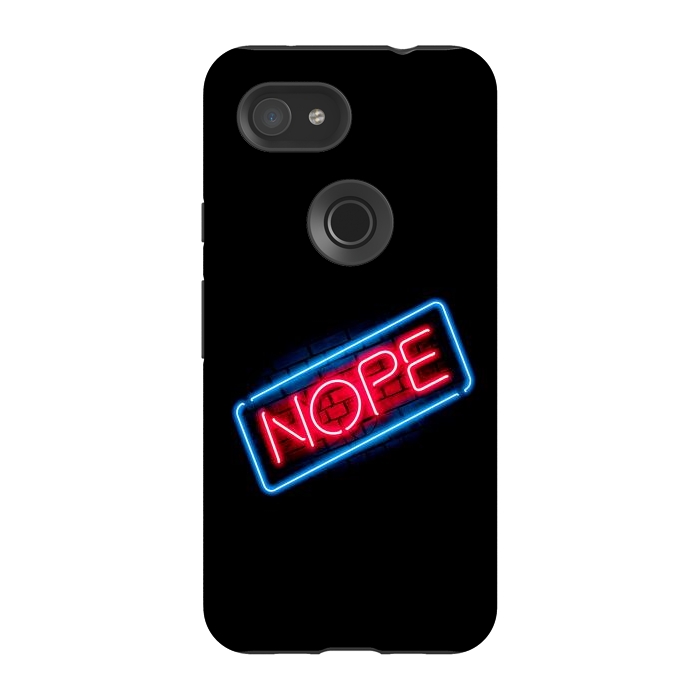 Pixel 3A StrongFit Nope - Neon Lights by Vó Maria