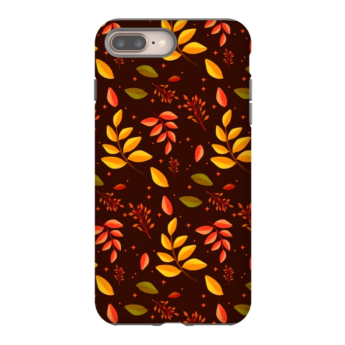 iPhone 7 plus StrongFit AUTUMN LEAVES PATTERN by MALLIKA