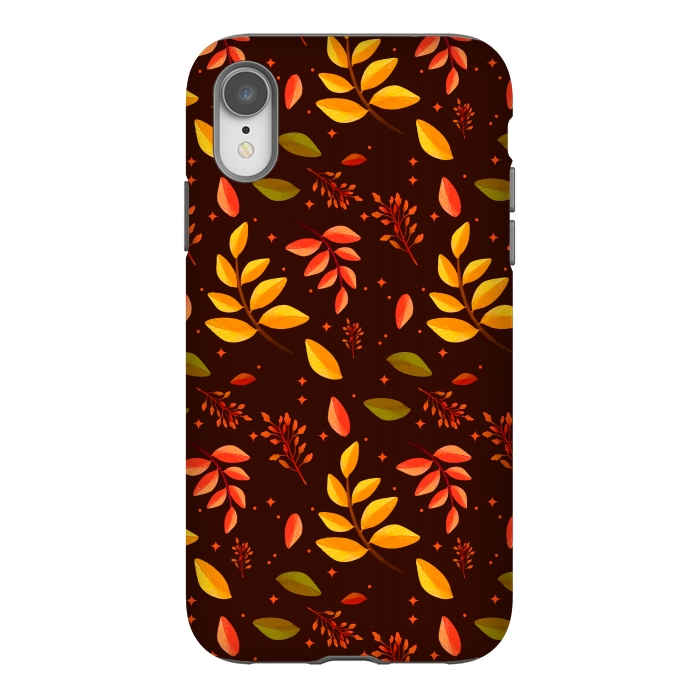iPhone Xr StrongFit AUTUMN LEAVES PATTERN by MALLIKA