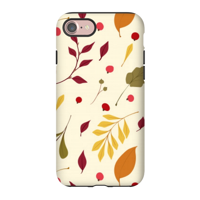 iPhone 7 StrongFit subtle autumn leaves pattern by MALLIKA