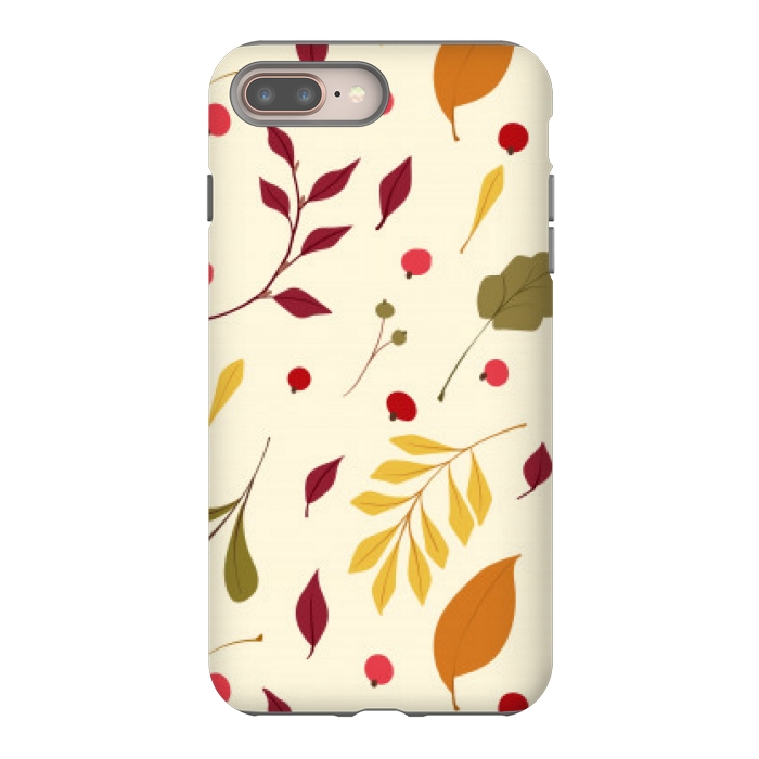 iPhone 7 plus StrongFit subtle autumn leaves pattern by MALLIKA