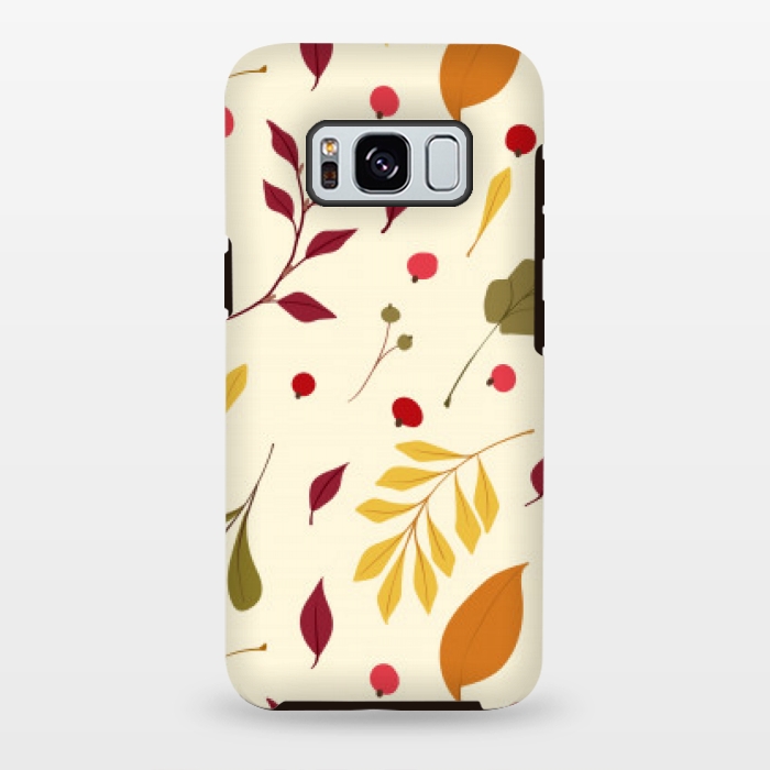 Galaxy S8 plus StrongFit subtle autumn leaves pattern by MALLIKA