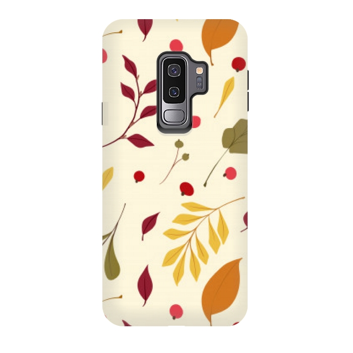 Galaxy S9 plus StrongFit subtle autumn leaves pattern by MALLIKA