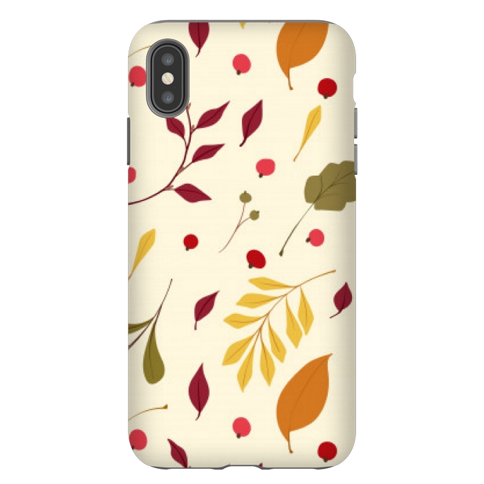 iPhone Xs Max StrongFit subtle autumn leaves pattern by MALLIKA