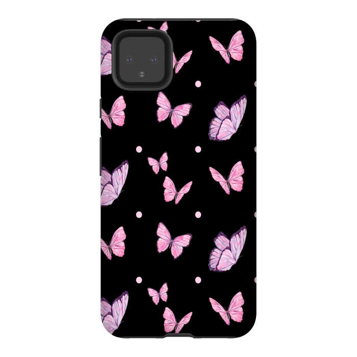 Pixel 4XL StrongFit CUTE PINK PURPLE BUTTERFLY PATTERN by MALLIKA