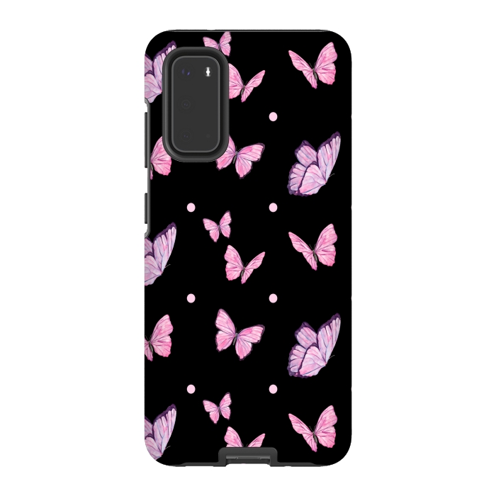 Galaxy S20 StrongFit CUTE PINK PURPLE BUTTERFLY PATTERN by MALLIKA